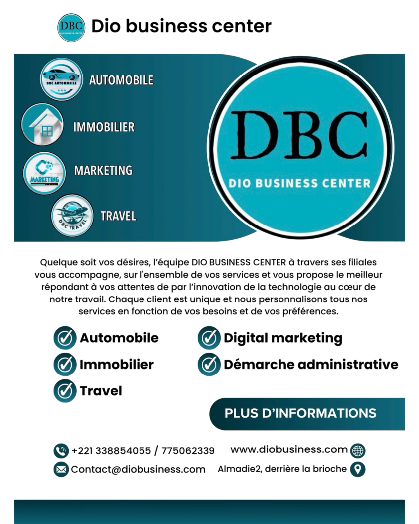 Dio business center est ses filiales AUTOMOBILES IMMOBILIER MARKETING TRAVEL